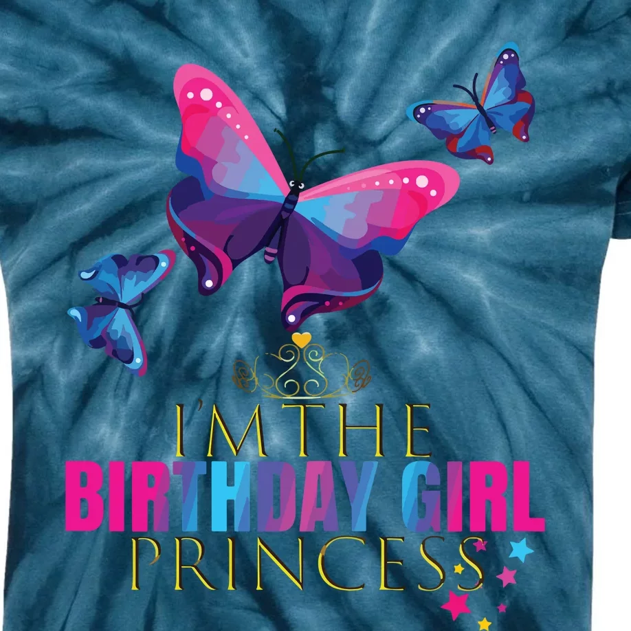 CUTE BUTTERFLY Birthday Princess Shirts Party Outfit Kids Tie-Dye T-Shirt