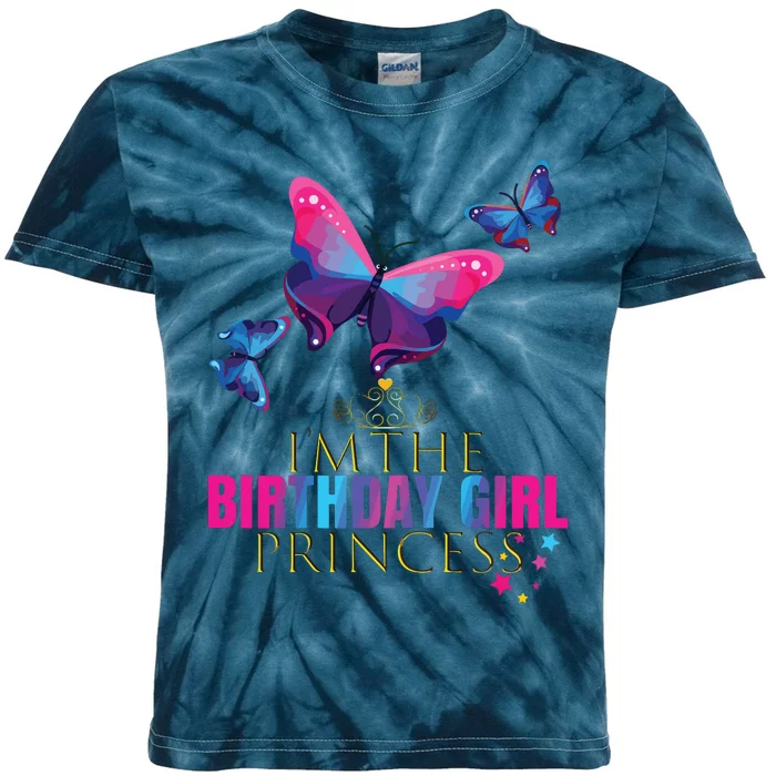 CUTE BUTTERFLY Birthday Princess Shirts Party Outfit Kids Tie-Dye T-Shirt