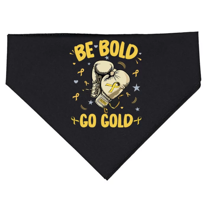 Childhood Be Bold Go Gold Childhood Cancer Awareness Boxing USA-Made Doggie Bandana