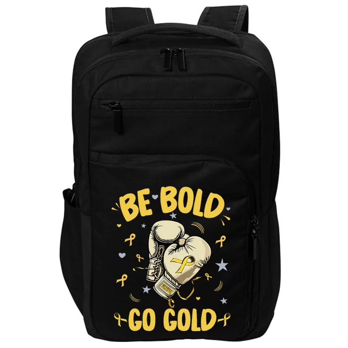 Childhood Be Bold Go Gold Childhood Cancer Awareness Boxing Impact Tech Backpack