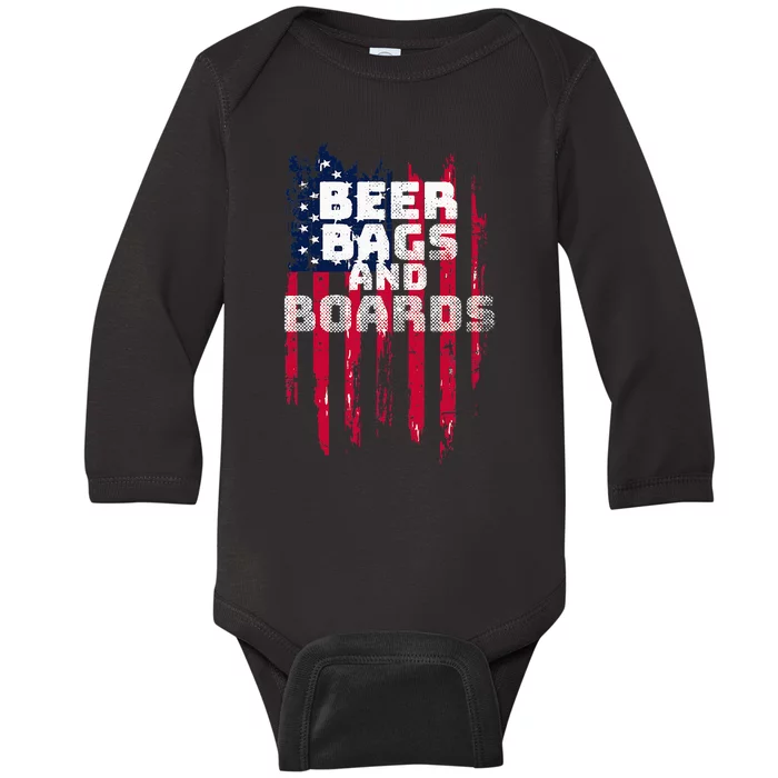 Cornhole Beer Bags And Boards Baby Long Sleeve Bodysuit