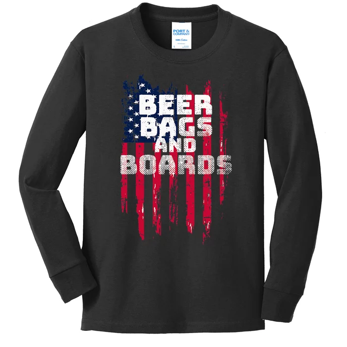 Cornhole Beer Bags And Boards Kids Long Sleeve Shirt