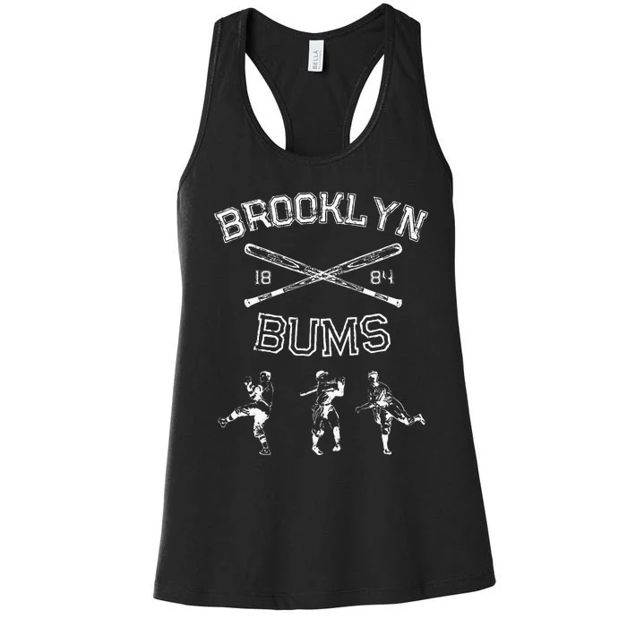 Classic Brooklyn Bums New York Baseball Fan Retro Vintage Women's Racerback Tank