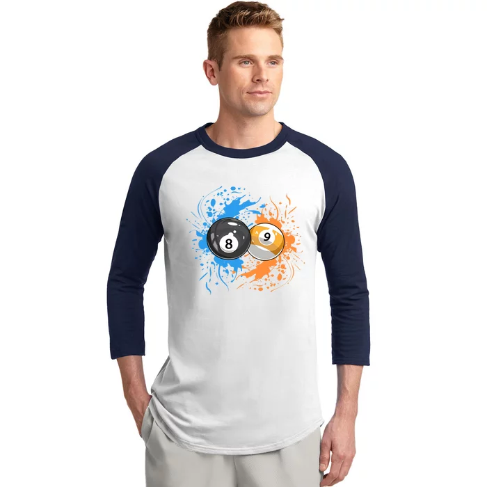 Cool Billiard Balls For 8 Ball And 9ball Player Cool Gift Baseball Sleeve Shirt