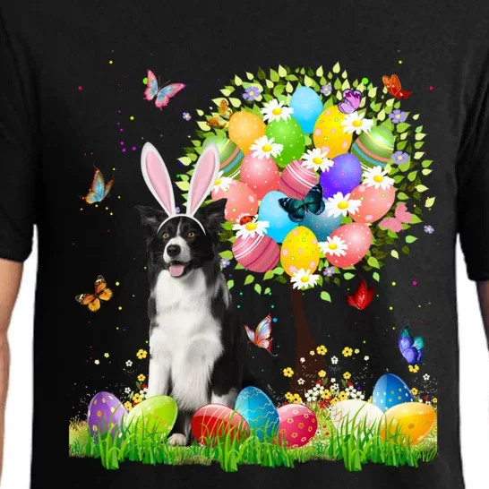 Cute Bunny Border Collie Easter Eggs Tree Easter Easter Day Cute Gift Pajama Set