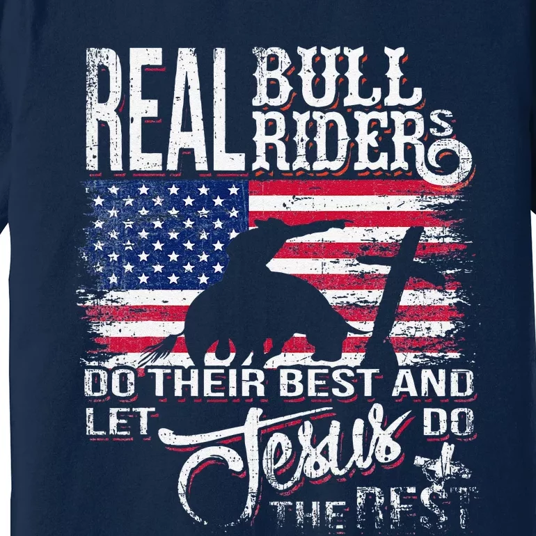 Christian BullRider Bull Riding Jesus Western Sports Premium T-Shirt