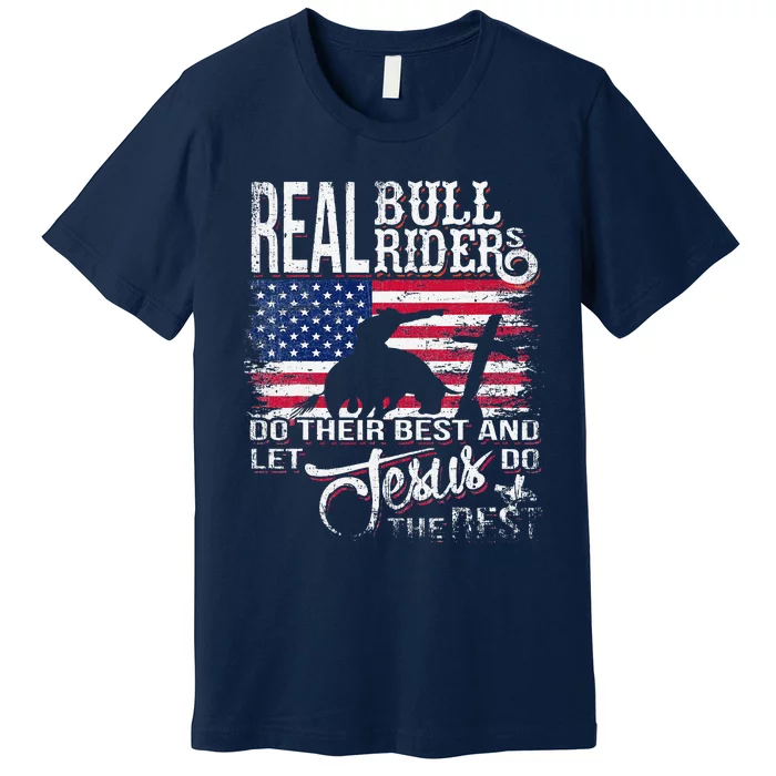 Christian BullRider Bull Riding Jesus Western Sports Premium T-Shirt