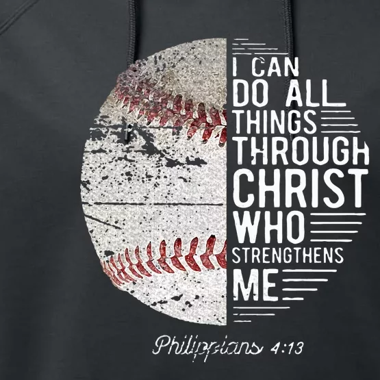 Christian Baseball Boy Philippians Religious Performance Fleece Hoodie