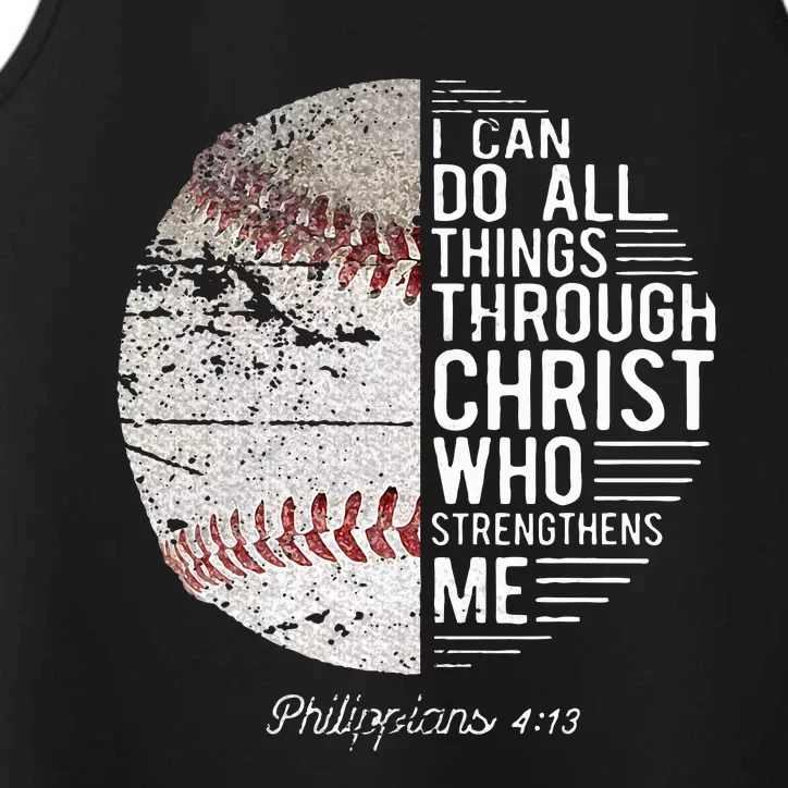 Christian Baseball Boy Philippians Religious Performance Tank