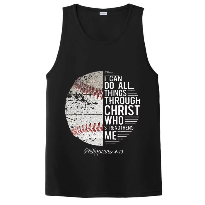 Christian Baseball Boy Philippians Religious Performance Tank