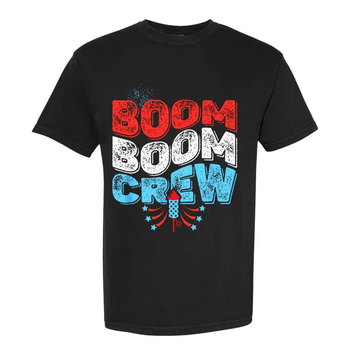 Cute Boom Boom Crew 4th Of July Fireworks Family Matching Garment-Dyed Heavyweight T-Shirt