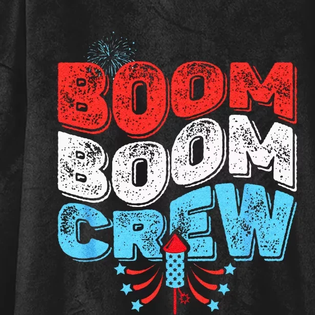 Cute Boom Boom Crew 4th Of July Fireworks Family Matching Hooded Wearable Blanket