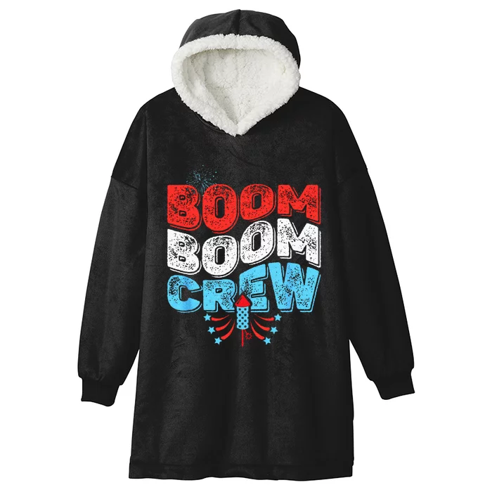 Cute Boom Boom Crew 4th Of July Fireworks Family Matching Hooded Wearable Blanket