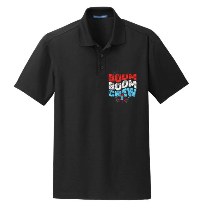 Cute Boom Boom Crew 4th Of July Fireworks Family Matching Dry Zone Grid Performance Polo