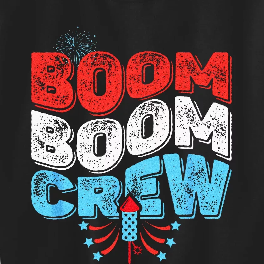 Cute Boom Boom Crew 4th Of July Fireworks Family Matching Kids Sweatshirt