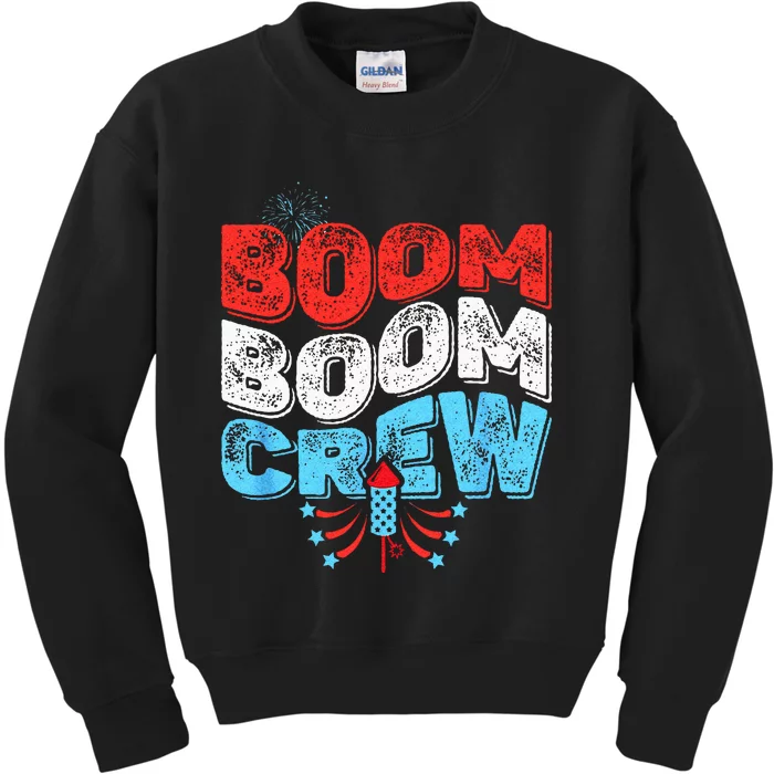 Cute Boom Boom Crew 4th Of July Fireworks Family Matching Kids Sweatshirt