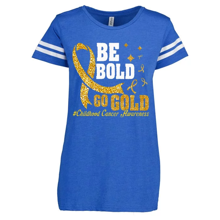 Childhood Be Bold Go Gold Childhood Cancer Awareness Enza Ladies Jersey Football T-Shirt