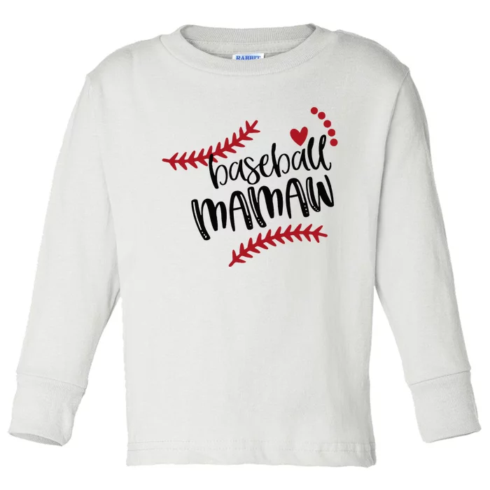 Cute Baseball Ball Mom Christmas Baseball Mamaw MOTHERS DAY Toddler Long Sleeve Shirt