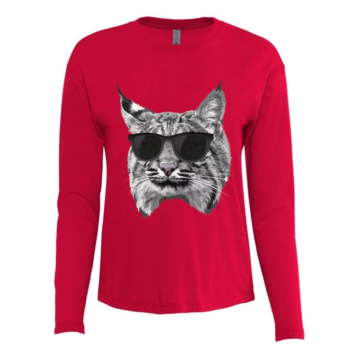 Cool Bobcat Bobcats Sunglasses Animal Lover Womens Cotton Relaxed Long Sleeve T-Shirt