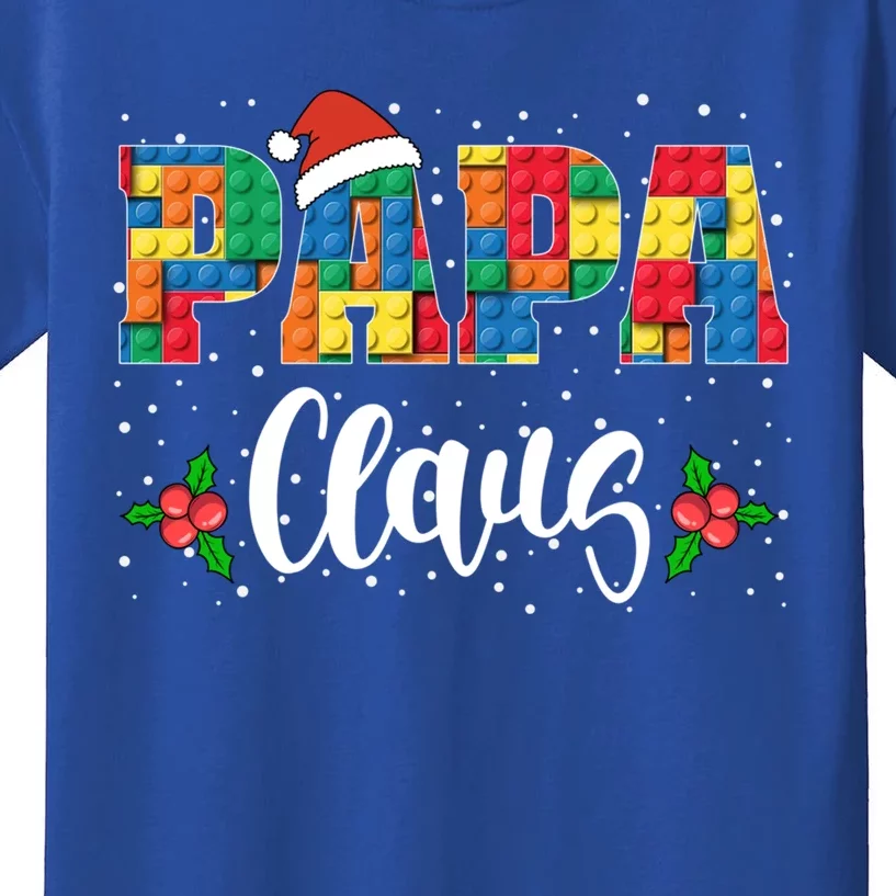 Christmas Building Bricks Papa Claus Master Builder Family Gift Kids T-Shirt