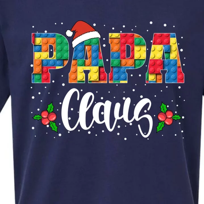 Christmas Building Bricks Papa Claus Master Builder Family Gift Sueded Cloud Jersey T-Shirt