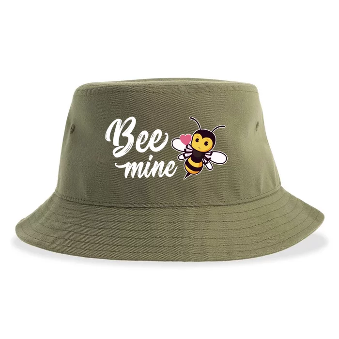 Cute Bee Beekeeper Valentines Day Be Mine Gift Sustainable Bucket Hat