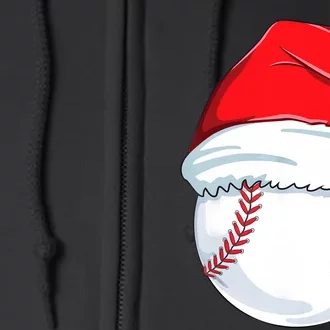 Christmas Baseball Ball Santa Pajama Full Zip Hoodie