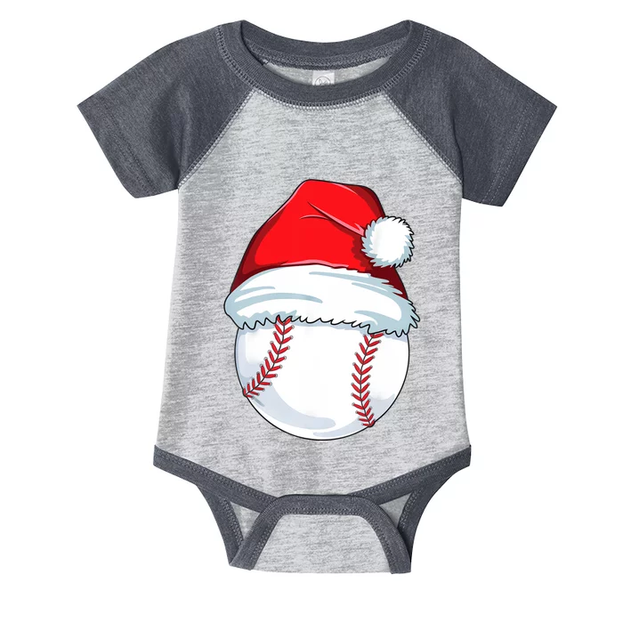 Christmas Baseball Ball Santa Pajama Infant Baby Jersey Bodysuit