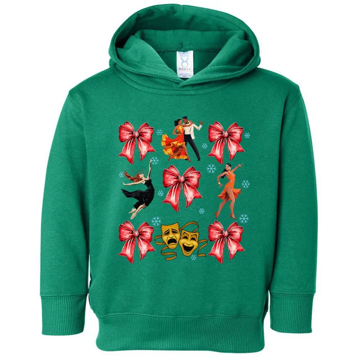 Coquette Bow Broadway Theater Musical Christmas Toddler Hoodie