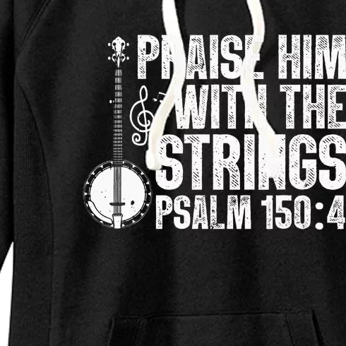 Cool Banjo Bluegrass Music Art Worship Leader Women's Fleece Hoodie