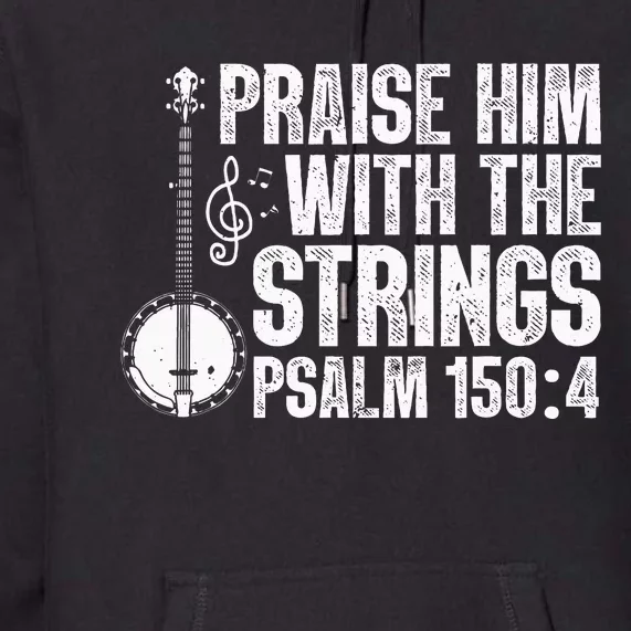 Cool Banjo Bluegrass Music Art Worship Leader Premium Hoodie