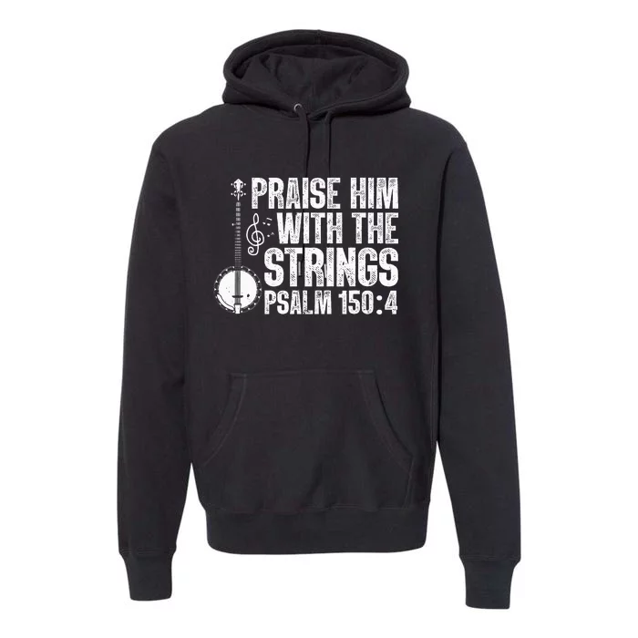 Cool Banjo Bluegrass Music Art Worship Leader Premium Hoodie