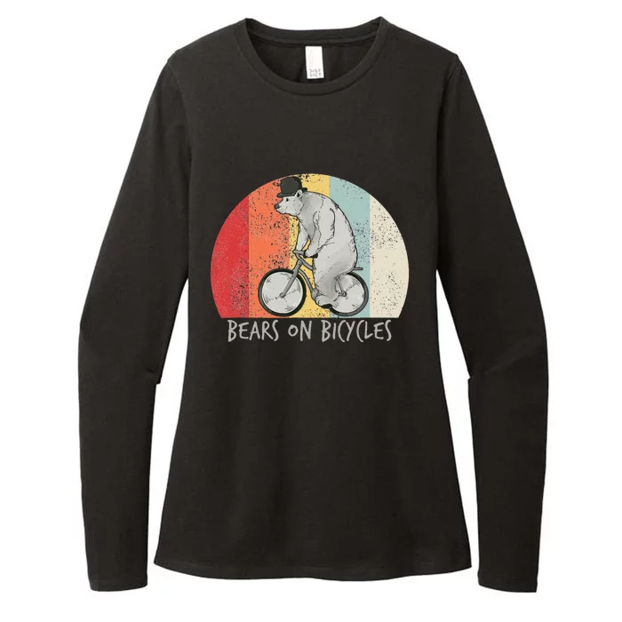 Cycling Bear Bike Biking Cyclist Womens CVC Long Sleeve Shirt