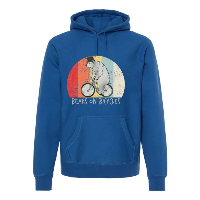 Cycling Bear Bike Biking Cyclist Premium Hoodie