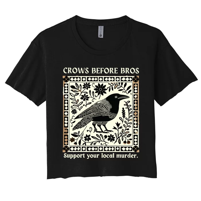 Crows Before Bros Women's Crop Top Tee