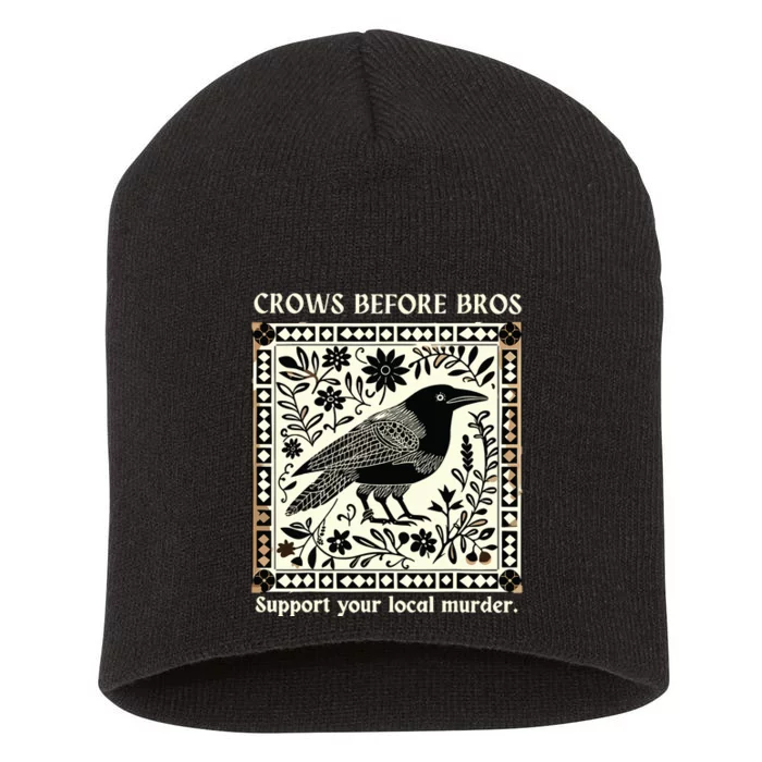 Crows Before Bros Short Acrylic Beanie