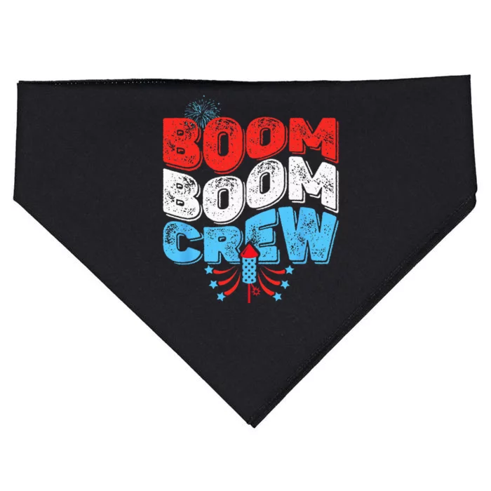 Cute Boom Boom Crew Fireworks Family Matching 4th Of July Gift USA-Made Doggie Bandana