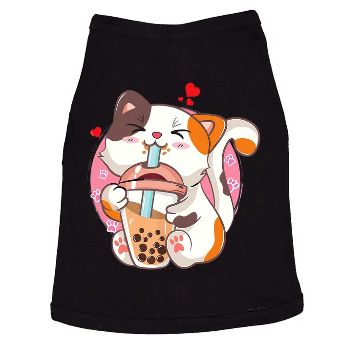 Cat Boba Bubble Tea Kawaii Anime Japanese Teen Doggie Tank