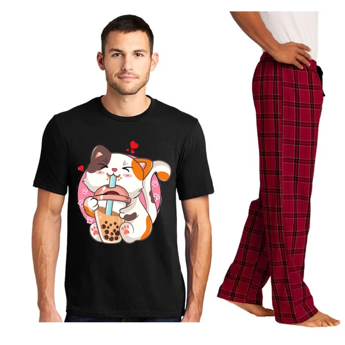 Cat Boba Bubble Tea Kawaii Anime Japanese Teen Pajama Set