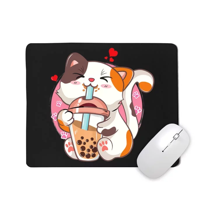 Cat Boba Bubble Tea Kawaii Anime Japanese Teen Mousepad