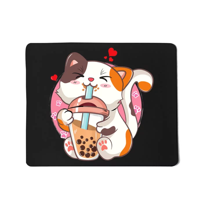 Cat Boba Bubble Tea Kawaii Anime Japanese Teen Mousepad