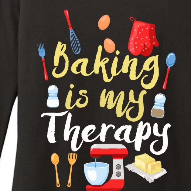 Cake Bakers Baker Chefs Baking Is My Therapy Cupcake Bakers Meaningful Gift Womens CVC Long Sleeve Shirt