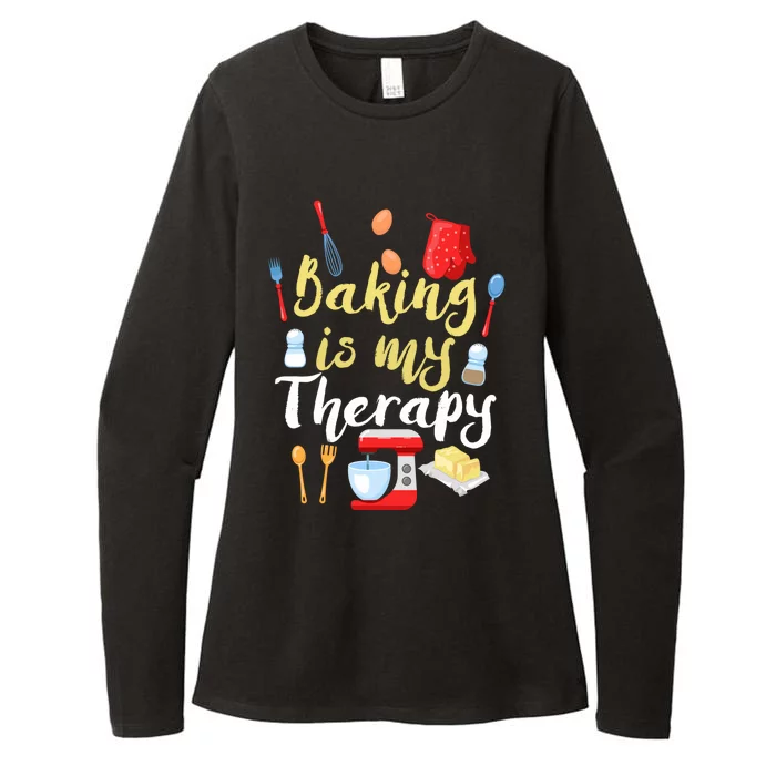 Cake Bakers Baker Chefs Baking Is My Therapy Cupcake Bakers Meaningful Gift Womens CVC Long Sleeve Shirt