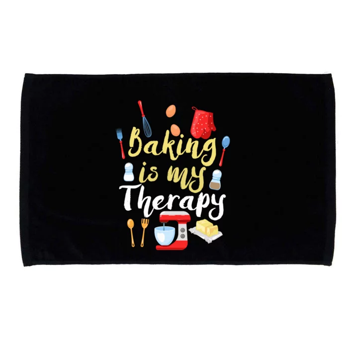 Cake Bakers Baker Chefs Baking Is My Therapy Cupcake Bakers Meaningful Gift Microfiber Hand Towel