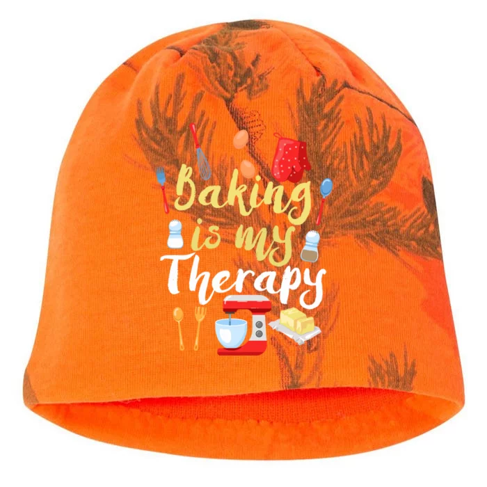 Cake Bakers Baker Chefs Baking Is My Therapy Cupcake Bakers Meaningful Gift Kati - Camo Knit Beanie