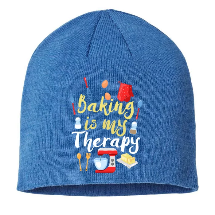 Cake Bakers Baker Chefs Baking Is My Therapy Cupcake Bakers Meaningful Gift 8 1/2in Sustainable Knit Beanie