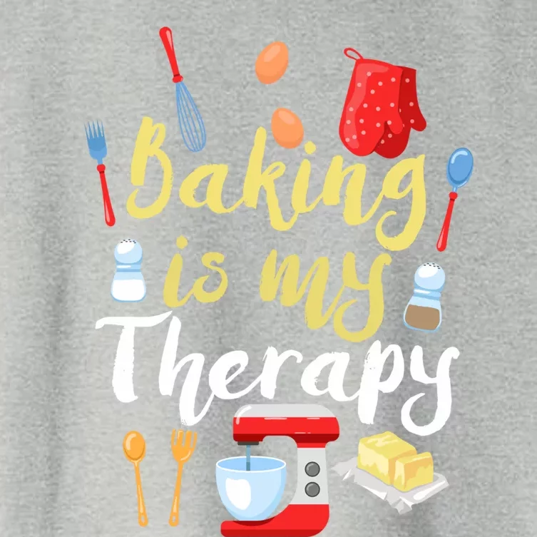 Cake Bakers Baker Chefs Baking Is My Therapy Cupcake Bakers Meaningful Gift Women's Crop Top Tee