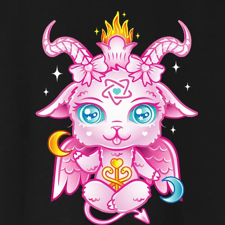 Cute Baby Baphomet Pastel Goth Kawaii Demon Women's Crop Top Tee