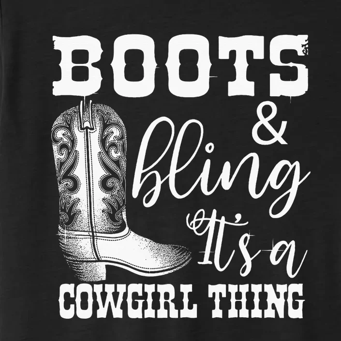 Cowgirl Boots Bling Women Gift Cute Love ChromaSoft Performance T-Shirt