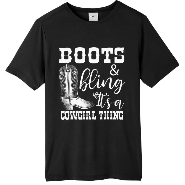 Cowgirl Boots Bling Women Gift Cute Love ChromaSoft Performance T-Shirt